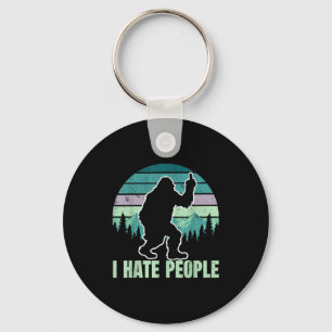 Big Foot I Hate People Middle Finger Sasquatch Ret Key Ring