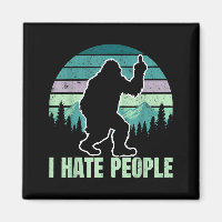 Big Foot I Hate People Middle Finger Sasquatch Ret