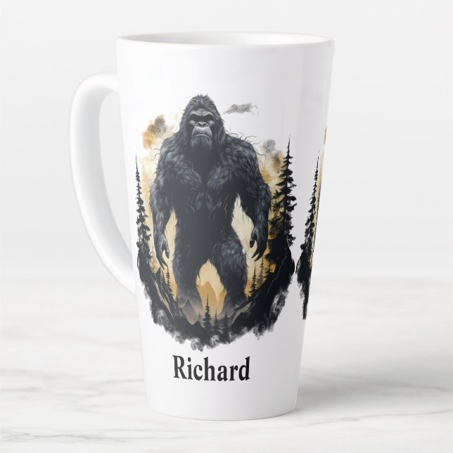 Big Foot In The Forrest  Latte Mug (Left Angle)