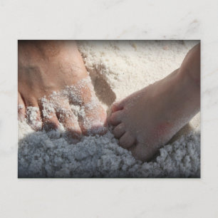 Big Foot Little Foot at the Beach Florida gulf Postcard