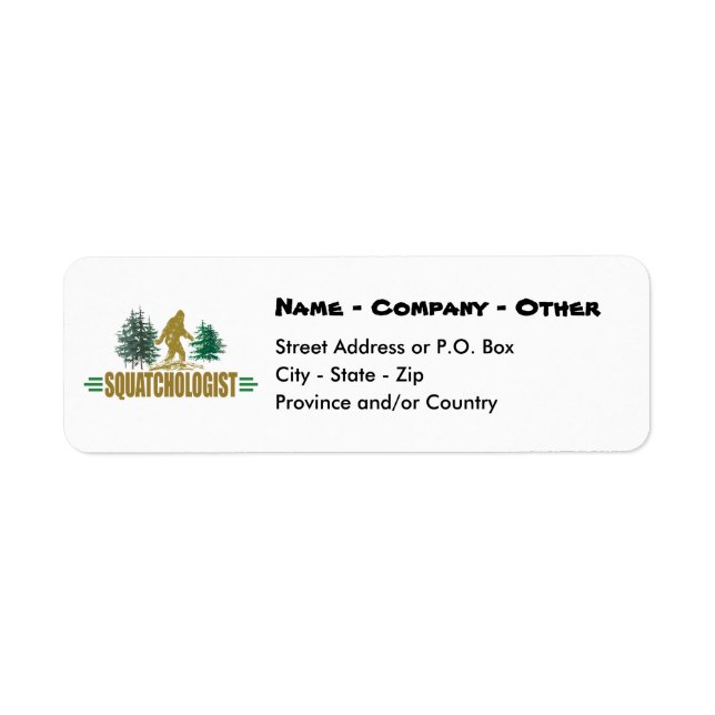 Big Foot Return Address Label (Front)