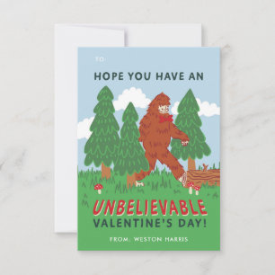 Big Foot Sasquatch Classroom Valentine's Exchange Invitation