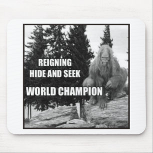 Big Foot , Sasquatch Hide and Seek Design Mouse Pad