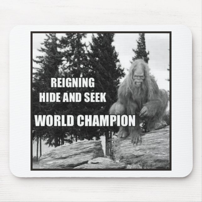 Big Foot , Sasquatch Hide and Seek Design Mouse Pad (Front)