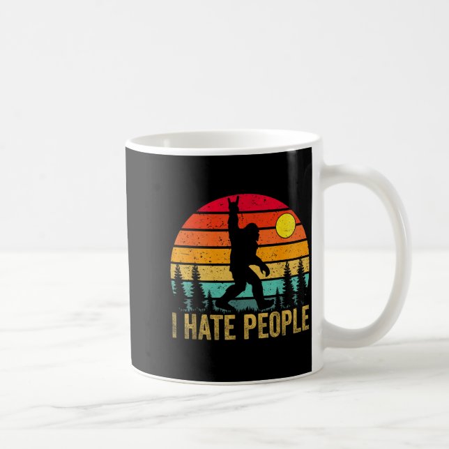 Big Foot Sasquatch I Hate People Funny Bigfoot Vin Coffee Mug (Right)
