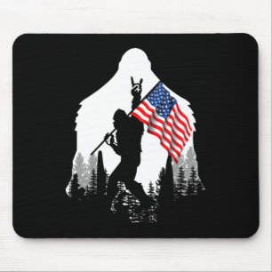 Big Foot Shirt Bigfoot American Flag Patriotic Mouse Pad
