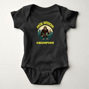 Big Foot Social Distancing Funny Baby Bodysuit