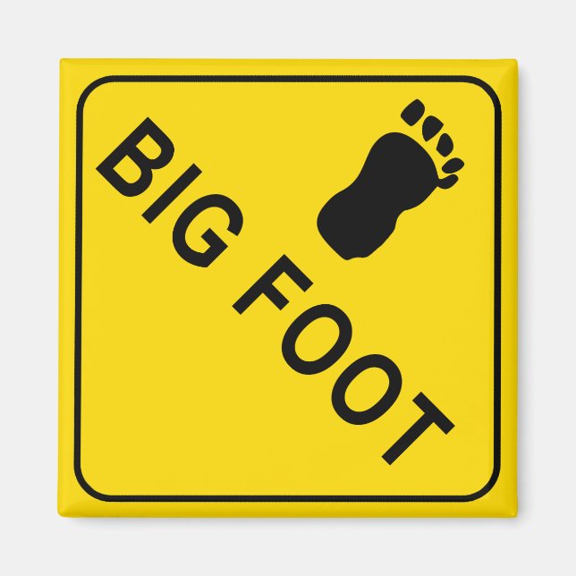 Big Foot Square Magnet (Front)