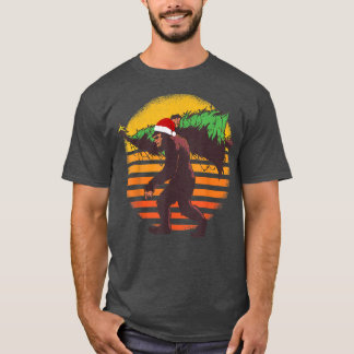 Big Foot Squatching in Forest With Xmas Tree and S T-Shirt