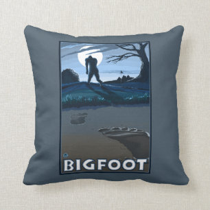 Big Foot walking through Golf Course Cushion