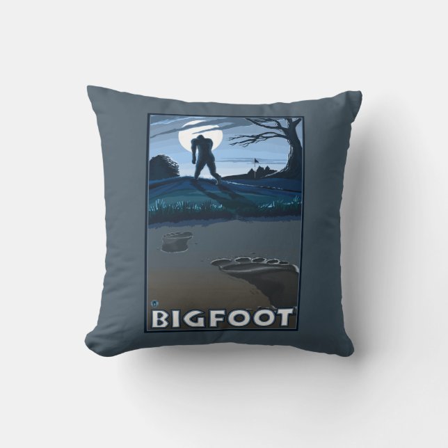 Big Foot walking through Golf Course Cushion (Front)