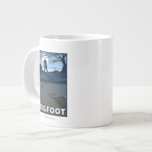 Big Foot walking through Golf Course Large Coffee Mug