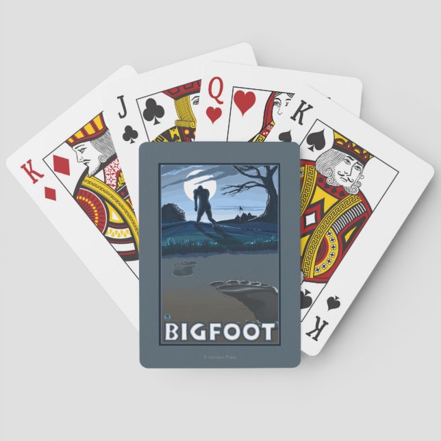 Big Foot walking through Golf Course Playing Cards (Back)