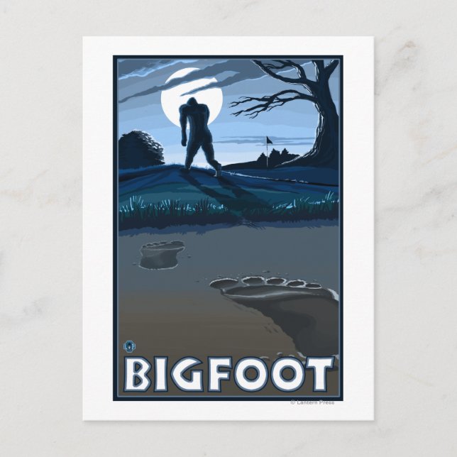 Big Foot walking through Golf Course Postcard (Front)