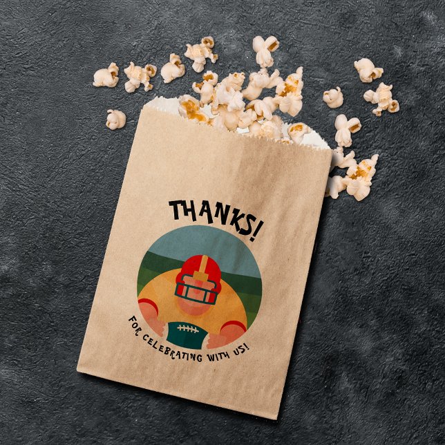 Big Football Player Super Sports Fan Favour Bag (Big football player super sports fan paper favor bags)