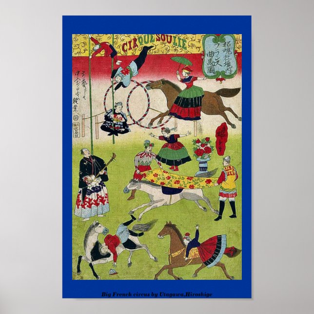 Big French circus by Utagawa,Hiroshige Poster (Front)
