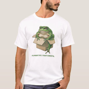 Big Frog in Small Box – I Almost Fit Meme Design T-Shirt
