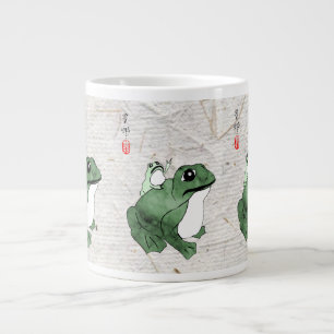 Big Frog Little Japanese Frog Toad 19th Century  Large Coffee Mug