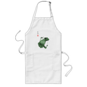 Big Frog Little Japanese Frog Toad 19th Century Long Apron