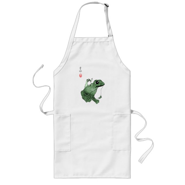 Big Frog Little Japanese Frog Toad 19th Century  Long Apron (Front)