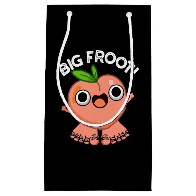 Big Froot Funny Big Foot Pun Dark BG Small Gift Bag (Front)