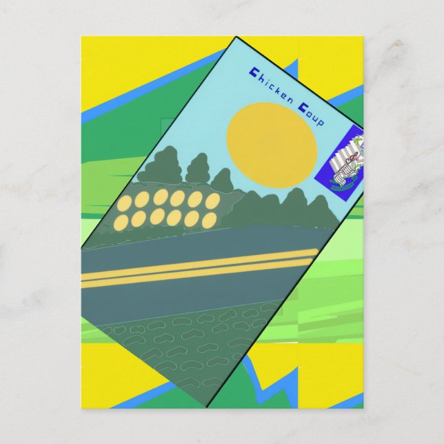 Big Funny Eggs Crossing the Road Postcard (Front)