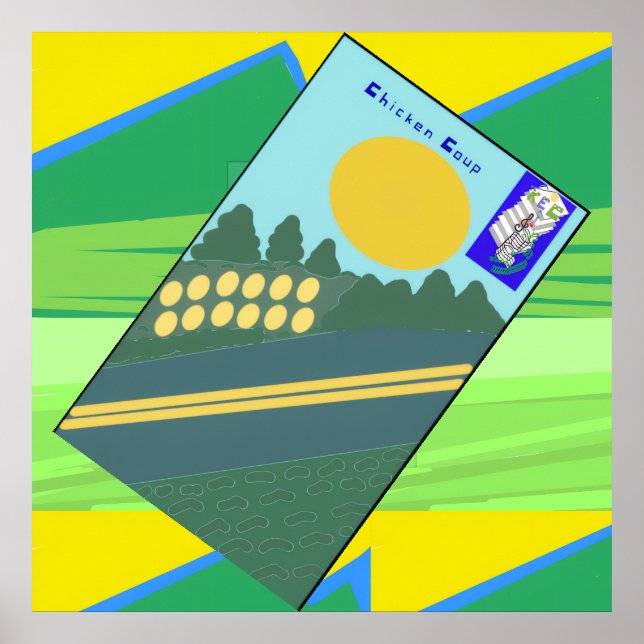 Big Funny Eggs Crossing the Road Poster (Front)