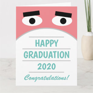 Big funny Happy Graduation class of 2021 face mask Card