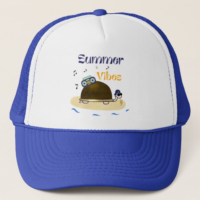 Big funny turtle  trucker hat (Front)