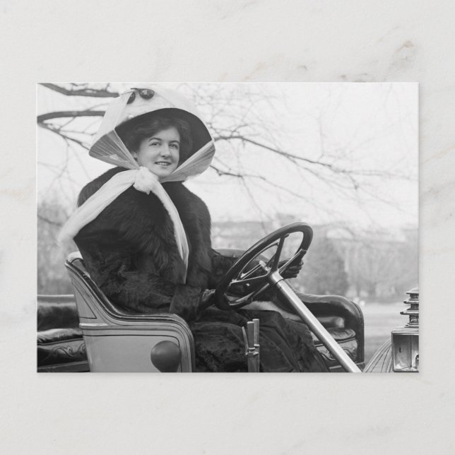 Big Fur Coat, early 1900s Postcard (Front)