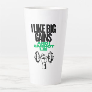 Big Gains Funny Gym Shirt Latte Mug