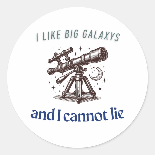 Big Galaxys Funny Space Classic Round Sticker (Front)