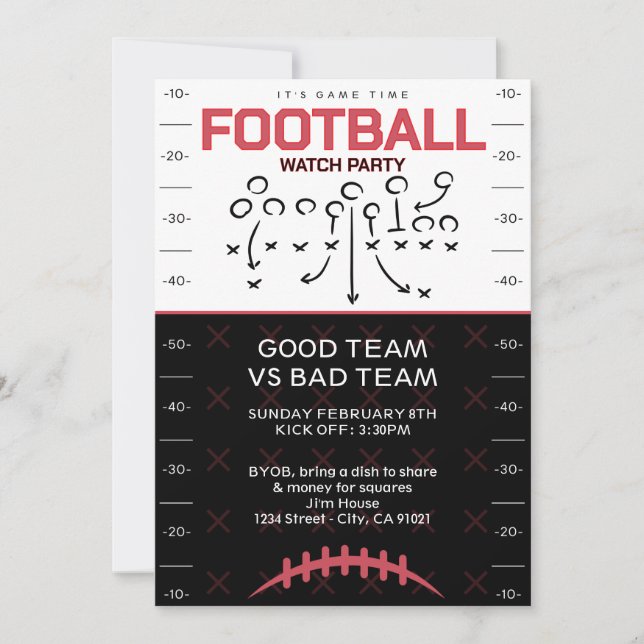 BIG GAME Football Party Invitation (Front)