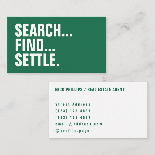 Big giant quote text cover business card (Front/Back)