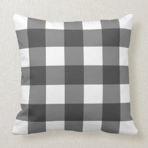 Big Gingham Pattern – Monochrome Cushion