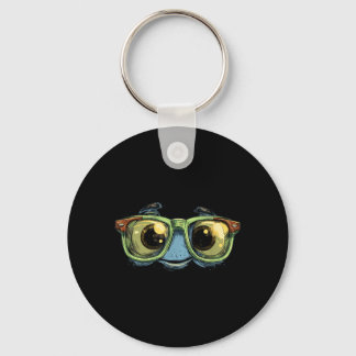 Big Glasses Face Look Key Ring
