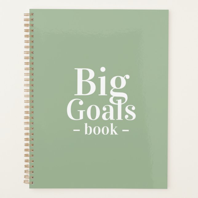 Big Goals Book White Sage Green Planner (Front)