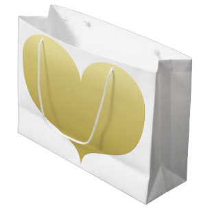 Big Gold Heart   Romantic Gift Bag