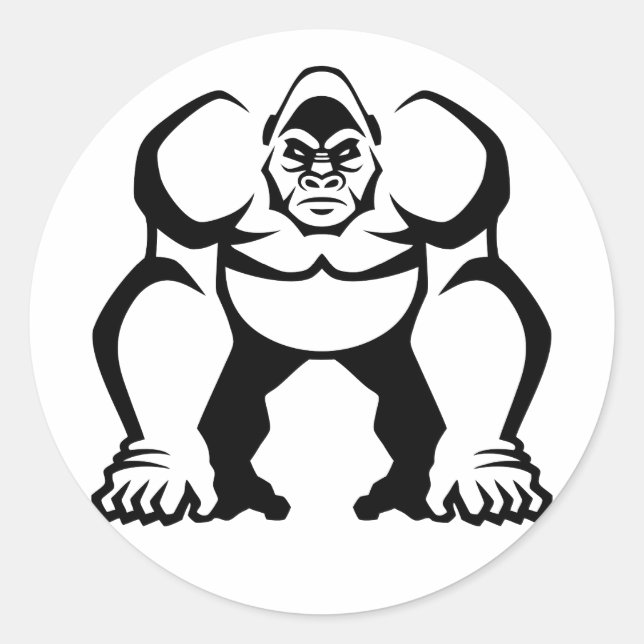Big Gorilla Classic Round Sticker (Front)