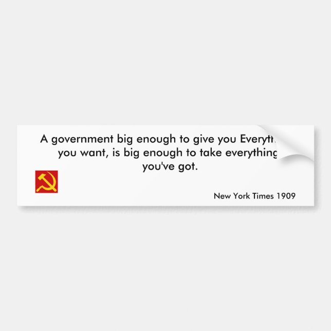 Big Government Bumper Sticker (Front)