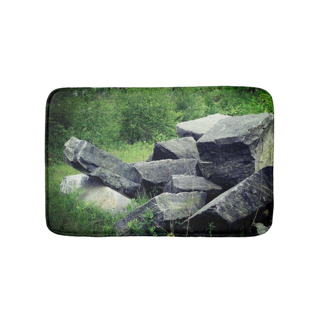Big Granite Rocks Nature  Bath Mat (Front)