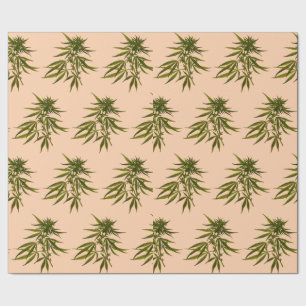 Big Green Buds on Butternut Beige Personalised Wrapping Paper