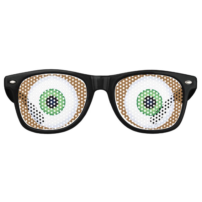 Big Green Eyeballs Retro Sunglasses (Front)