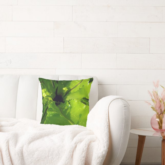 Big Green Fern Leaves, Cushion (Couch)