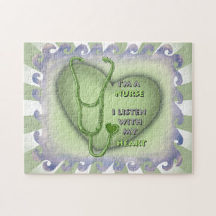 Big Green Heart Nurse Jigsaw Puzzle