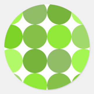 Big Green Polka Dots Classic Round Sticker