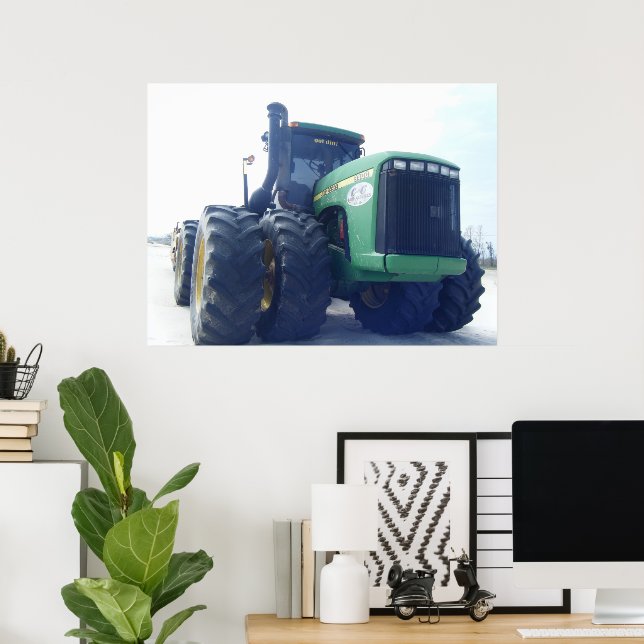 Big Green Tractor Canvas Poster (Home Office)