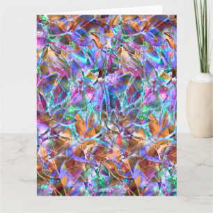 Big Greeting Card Floral Abstract Stained Glass