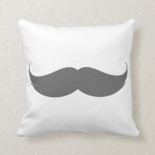 Big Grey Moustache Cushion