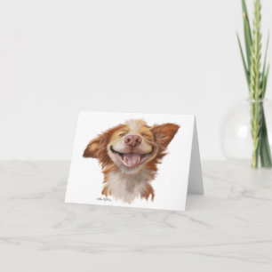 Big Grin Dog Cartoon Thank You Card